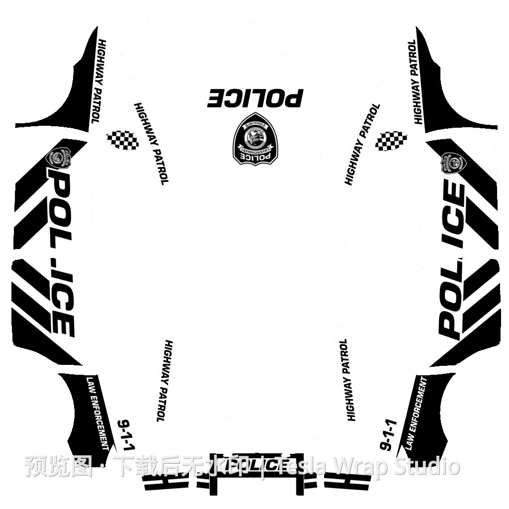 警车系列 - Model Y L 特斯拉喷漆车间模板