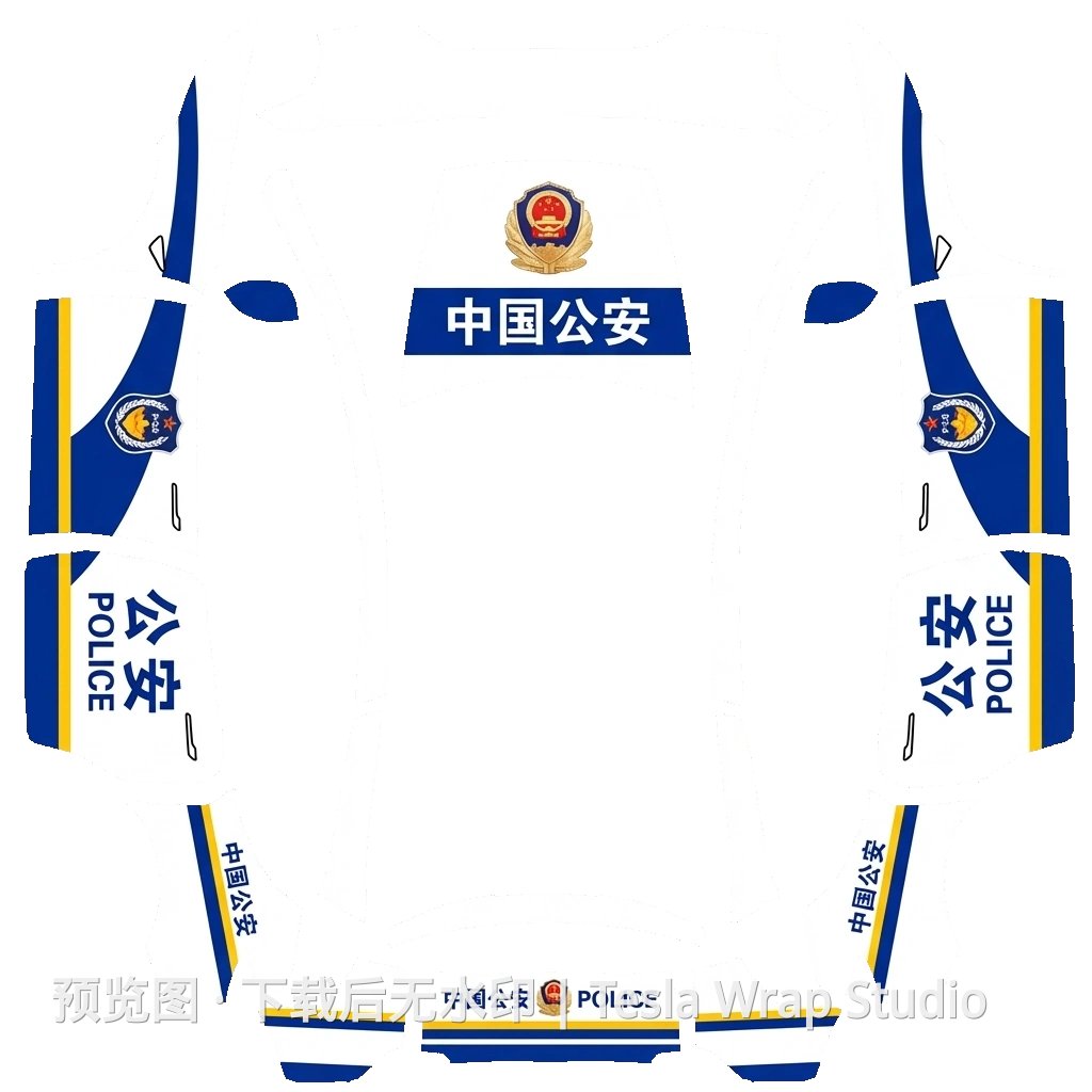 警车系列 - Model Y L 特斯拉喷漆车间模板