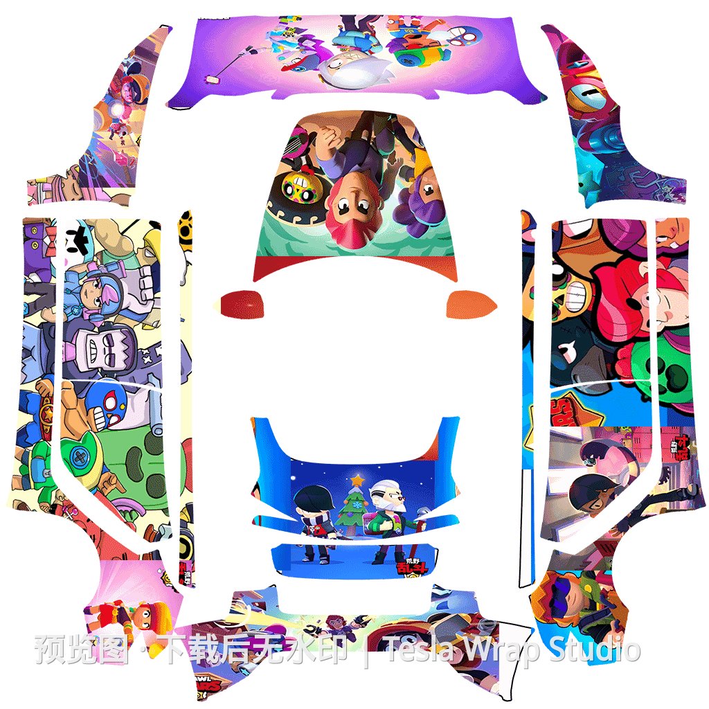 荒野乱斗 - Model 3 (2024+) Standard & Premium 特斯拉喷漆车间模板