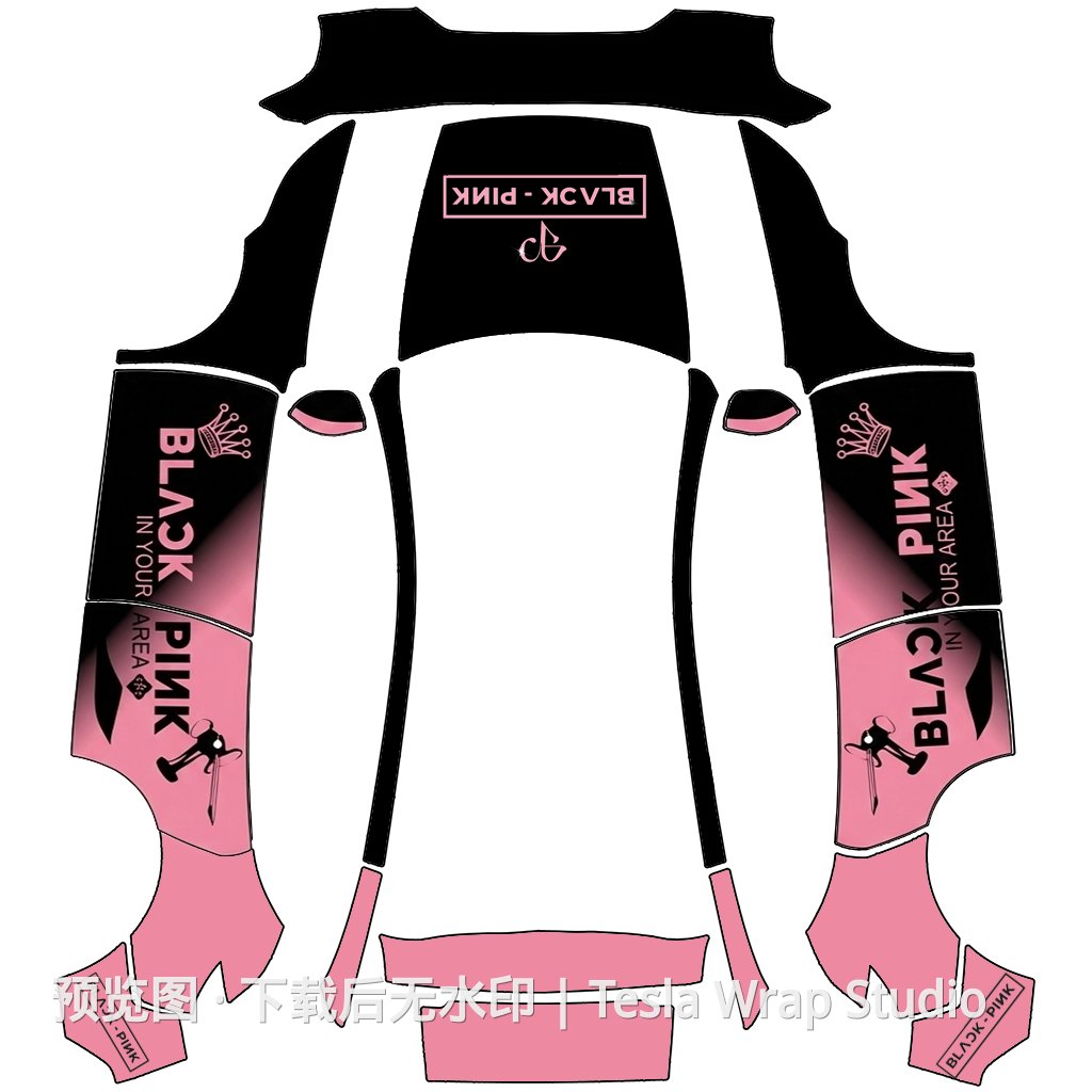 PINK - Model Y (2025+) Standard 特斯拉喷漆车间模板