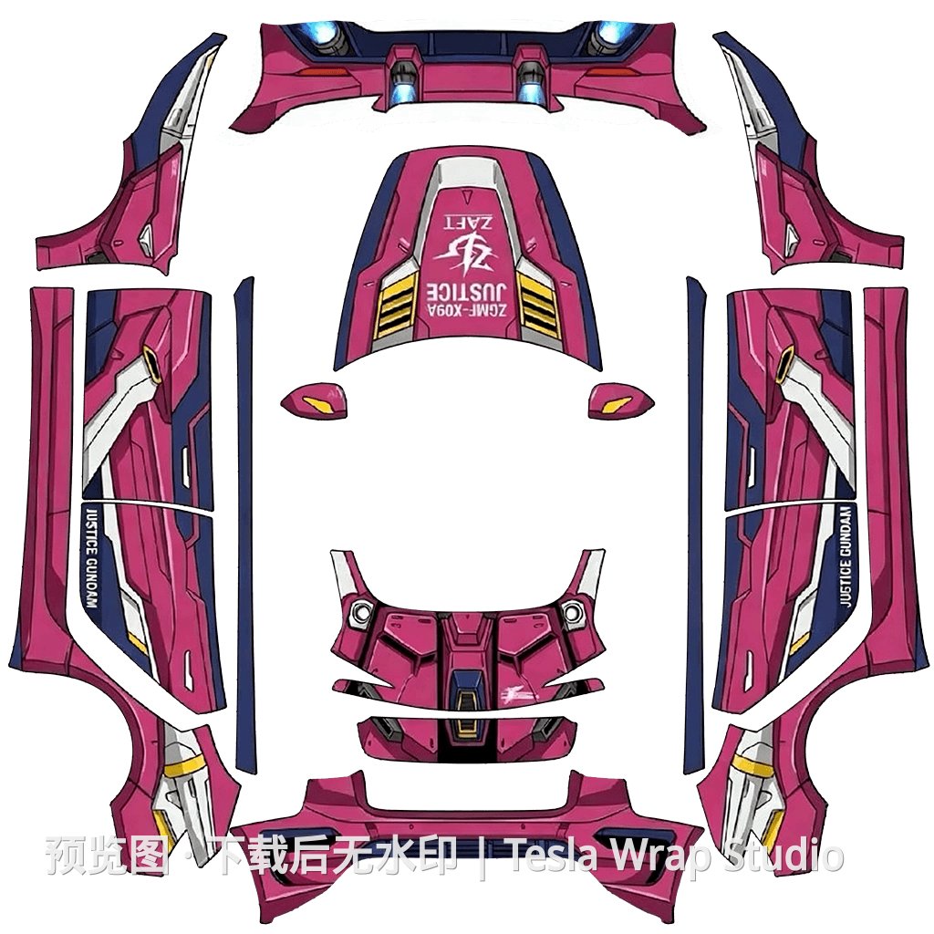 Seed-X09A正义高达系列涂装 - Model 3 (2024+) Standard & Premium 特斯拉喷漆车间模板