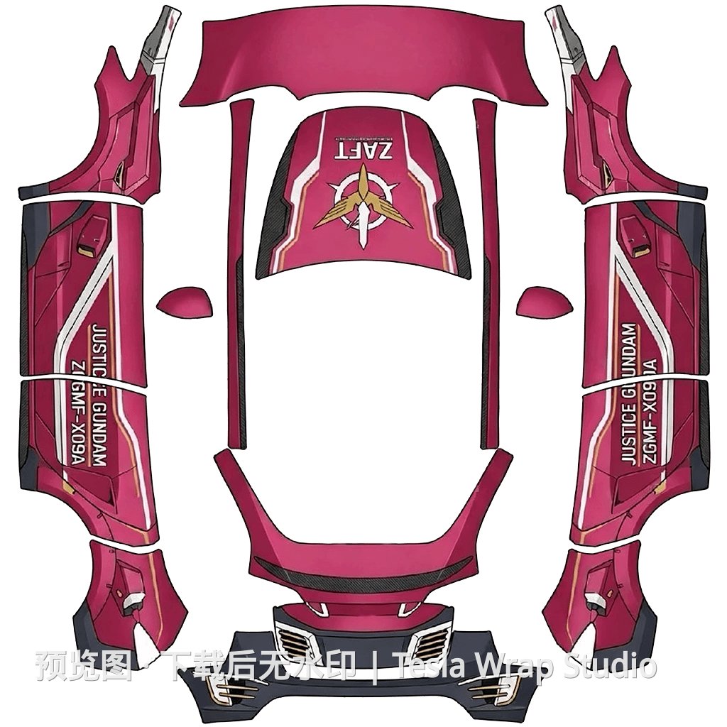 Seed-X09A正义高达系列涂装 - Model Y 特斯拉喷漆车间模板