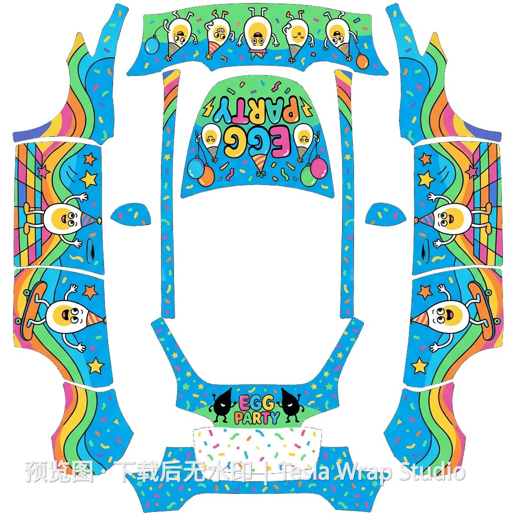 蛋仔派对 - Model Y 特斯拉喷漆车间模板