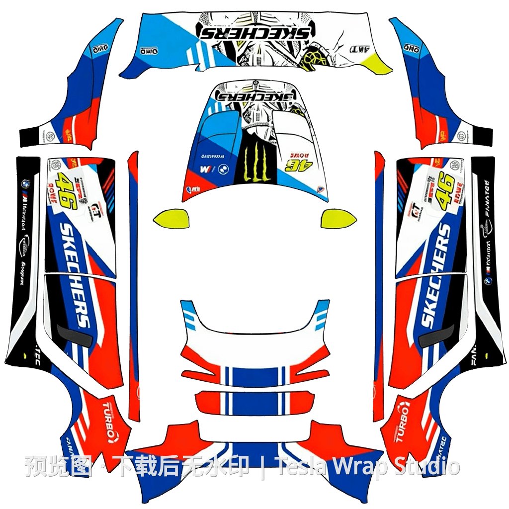 保时捷系列涂装 - Model 3 (2024+) Standard & Premium 特斯拉喷漆车间模板