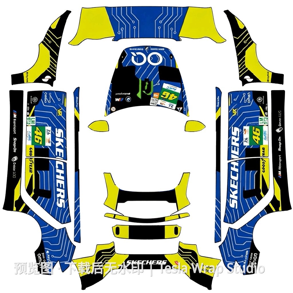 保时捷系列涂装 - Model 3 (2024+) Standard & Premium 特斯拉喷漆车间模板