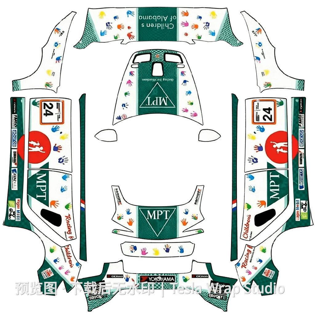 保时捷系列涂装 - Model 3 (2024+) Standard & Premium 特斯拉喷漆车间模板