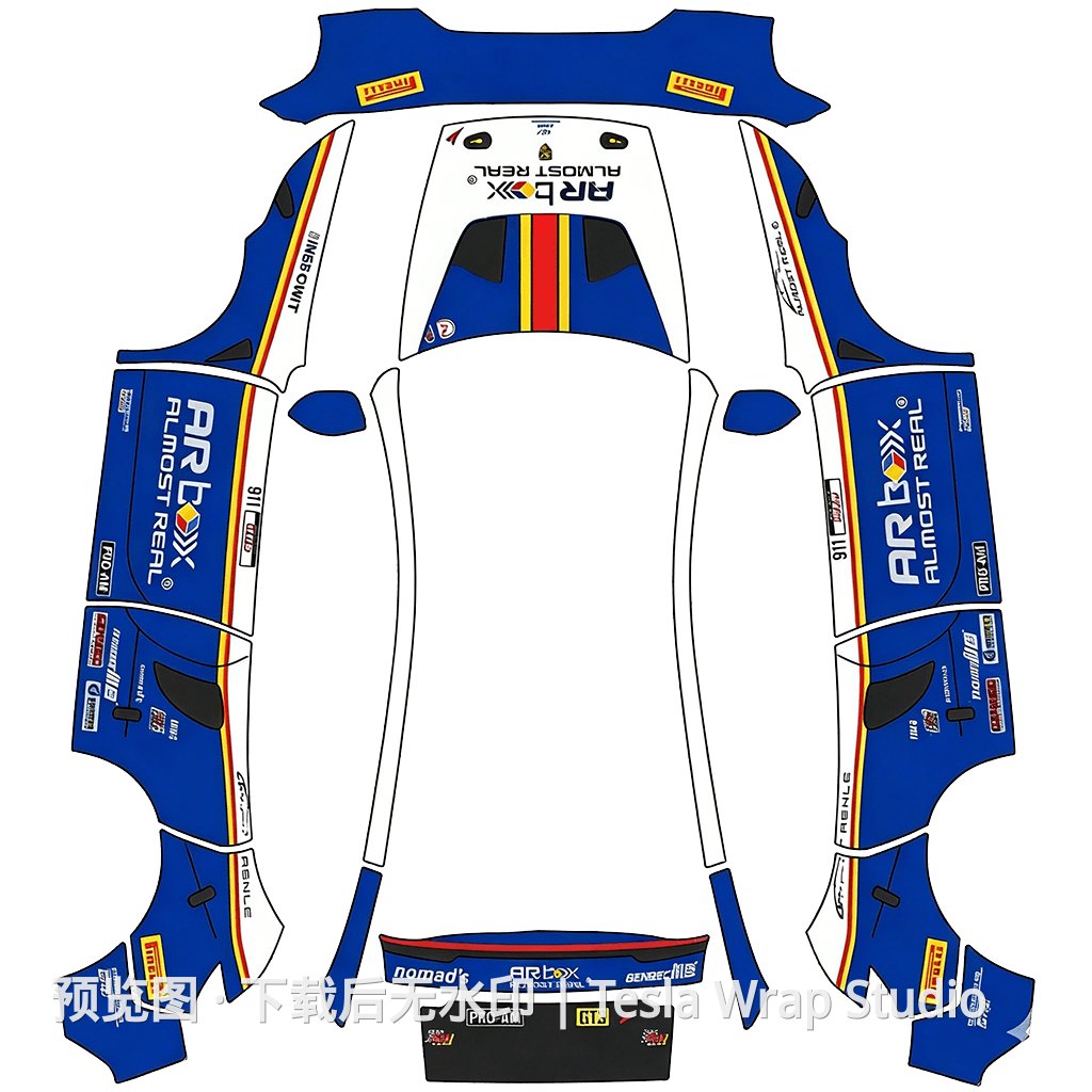 保时捷GT3 乐富门涂装系列 - Model Y (2025+) Standard 特斯拉喷漆车间模板