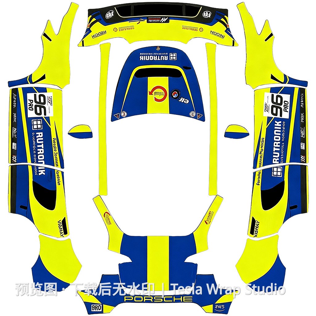 保时捷 96经典赛车 - Model Y 特斯拉喷漆车间模板