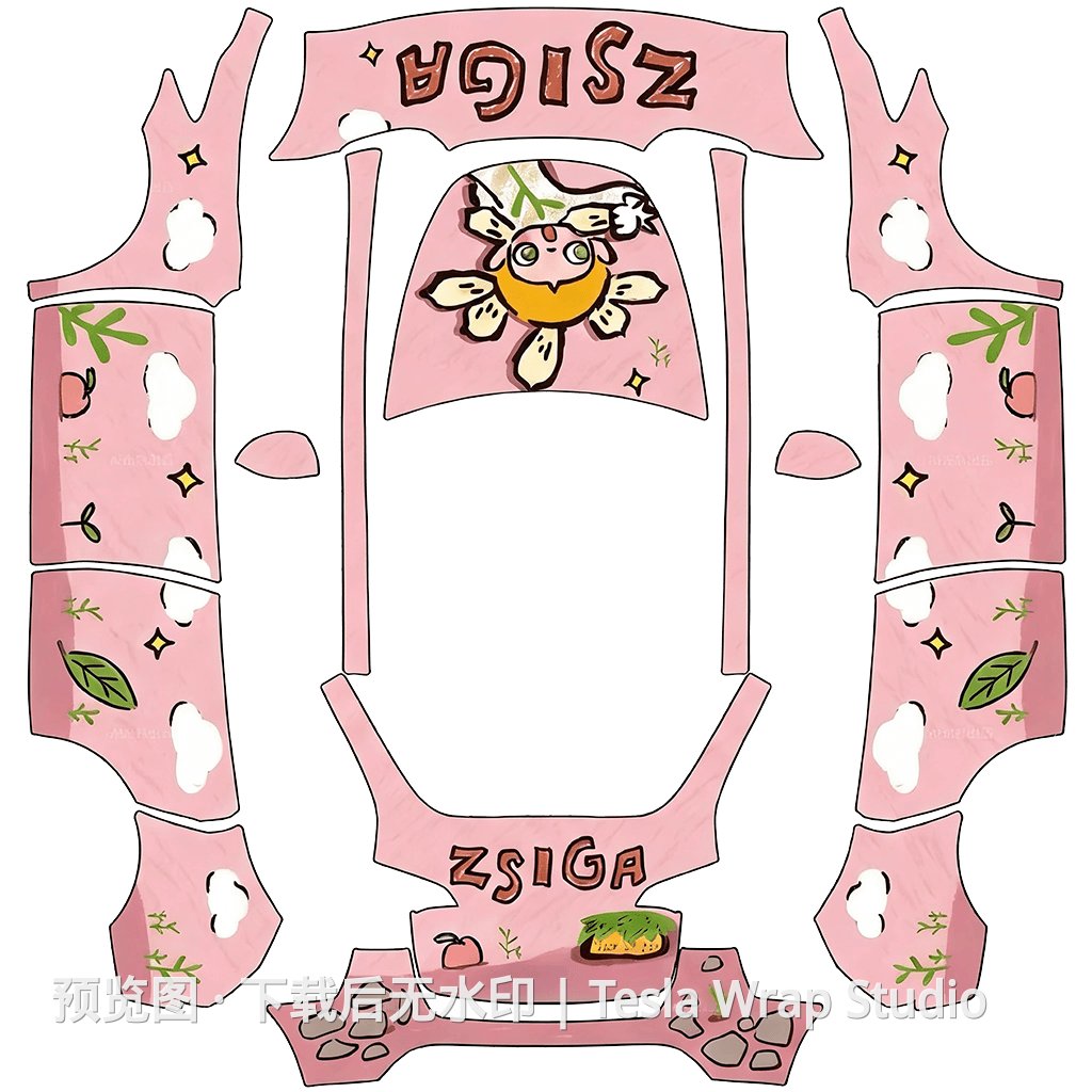 泡泡玛特﹣Zsiga系列皮肤 - Model Y 特斯拉喷漆车间模板