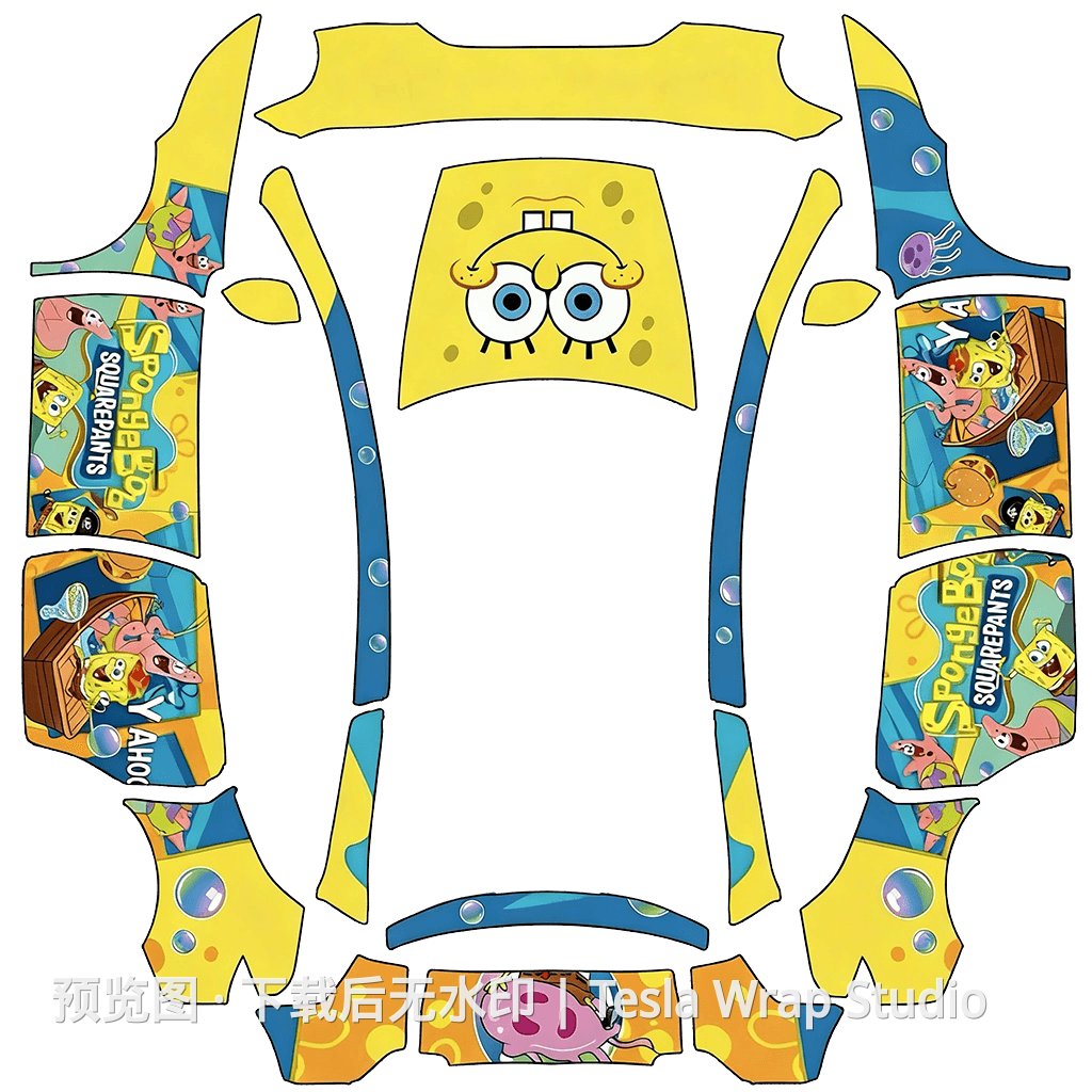 海绵宝宝 - Model Y L 特斯拉喷漆车间模板
