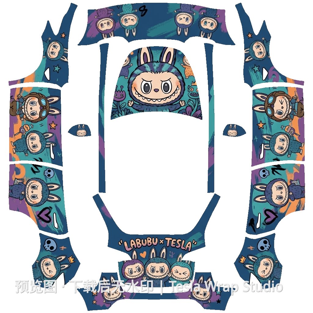 labubu - Model Y 特斯拉喷漆车间模板