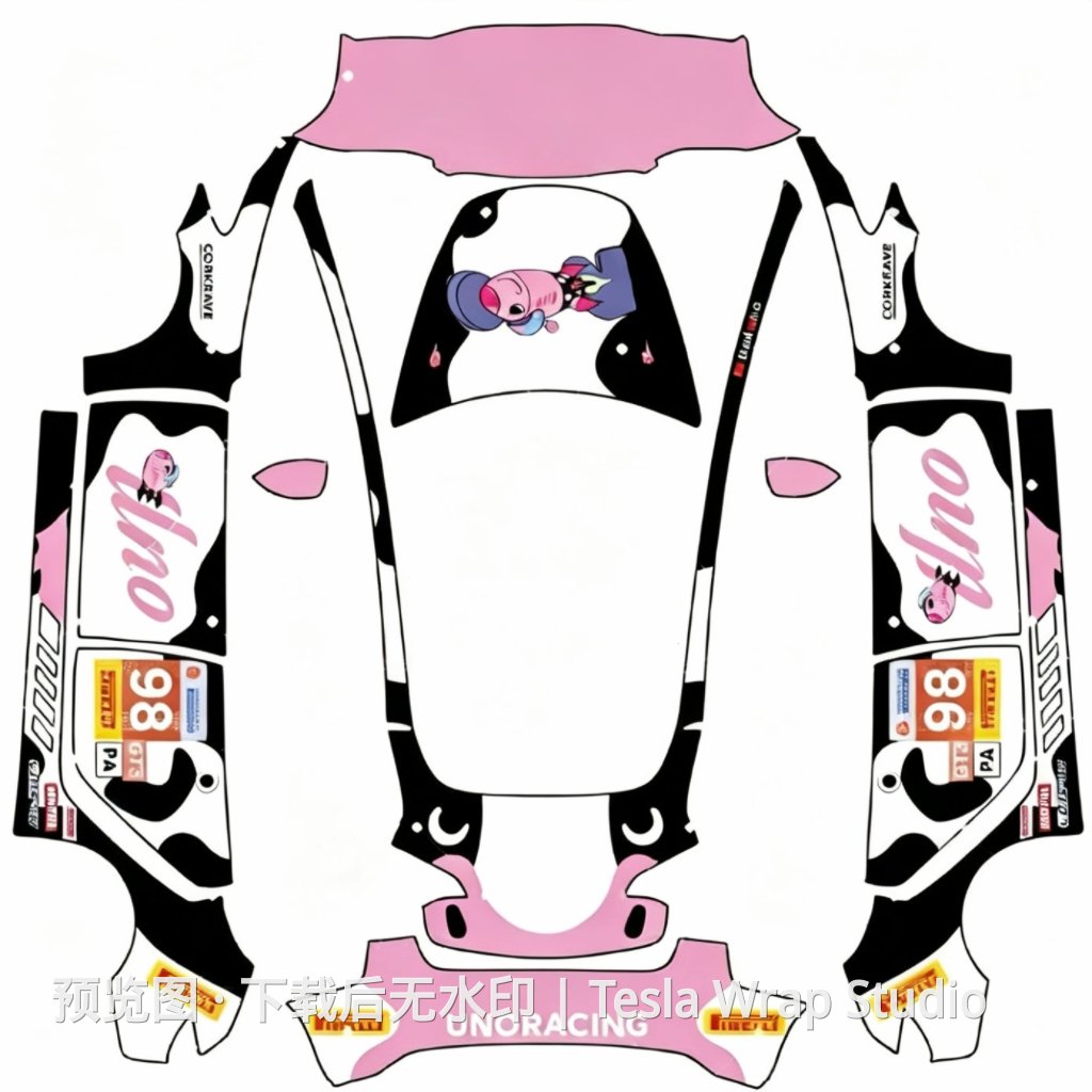 奶牛涂装 - Model 3 特斯拉喷漆车间模板