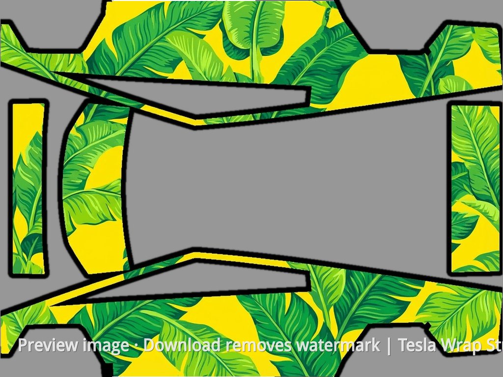 Yellow Background Banana Leaf Theme - Cybertruck