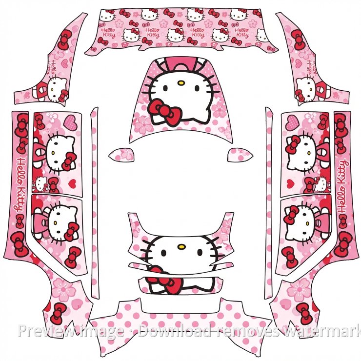 Cute Hello Kitty Theme - Model 3 (2024+) Performance