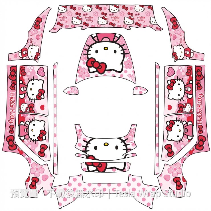 可愛 Hello Kitty 主題 - Model 3 (2024+) Performance