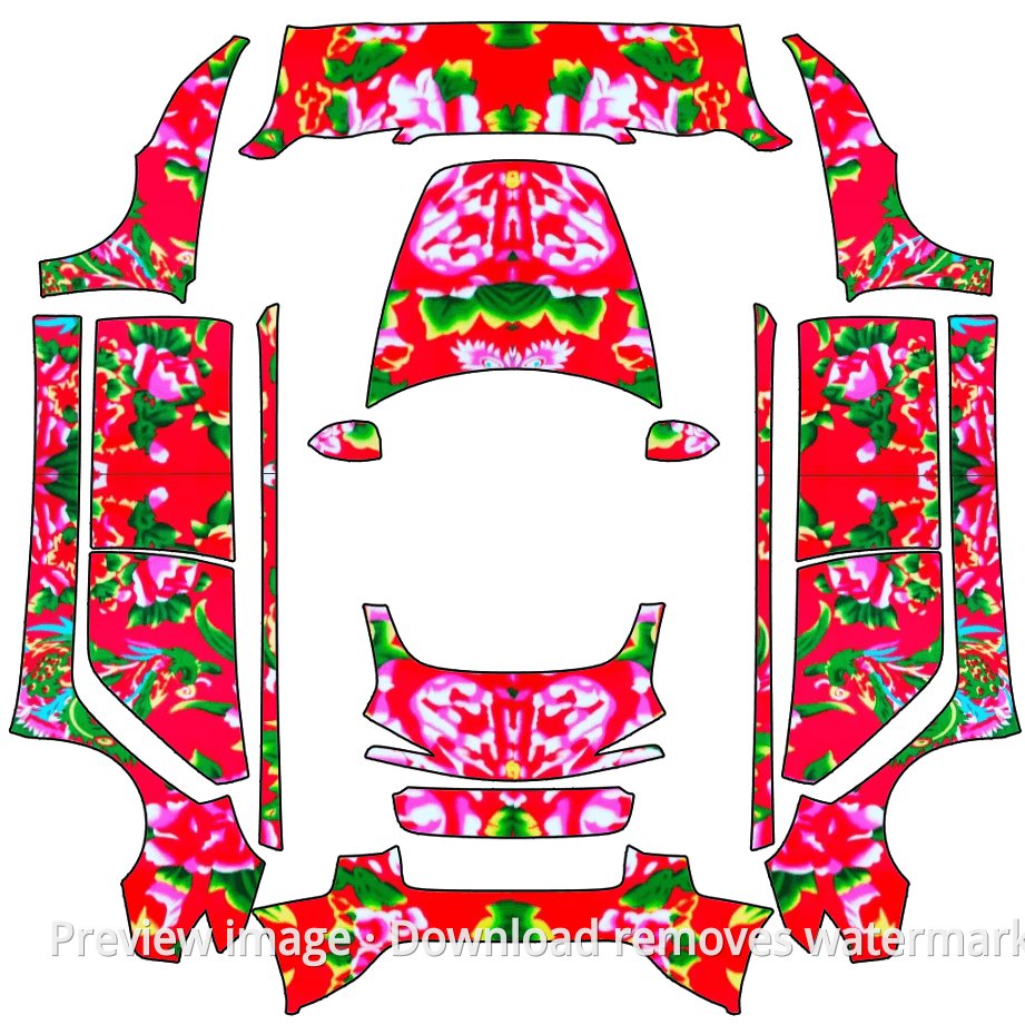 Model 3 (2024+) Standard & Premium Floral Jacket Theme Wrap Template