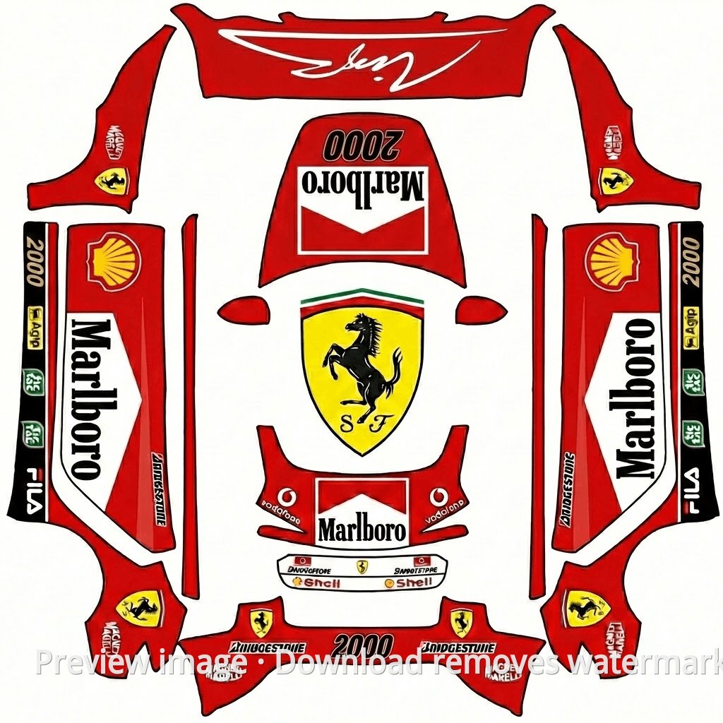 Model 3 (2024+) Standard & Premium Michael Schumacher 2000 Suzuka Theme Wrap Template