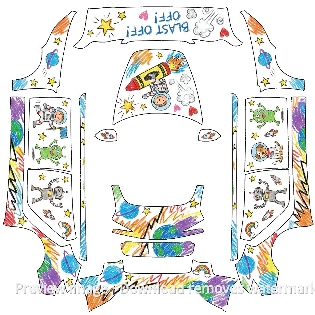 Model 3 (2024+) Standard & Premium Graffiti Wrap Template