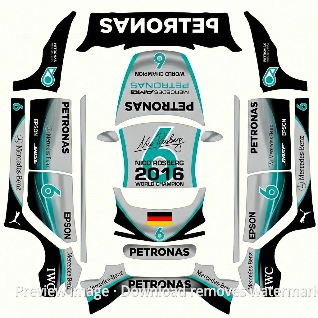 Model 3 (2024+) Standard & Premium 2016 Rosberg Champion Limited Edition Wrap Template
