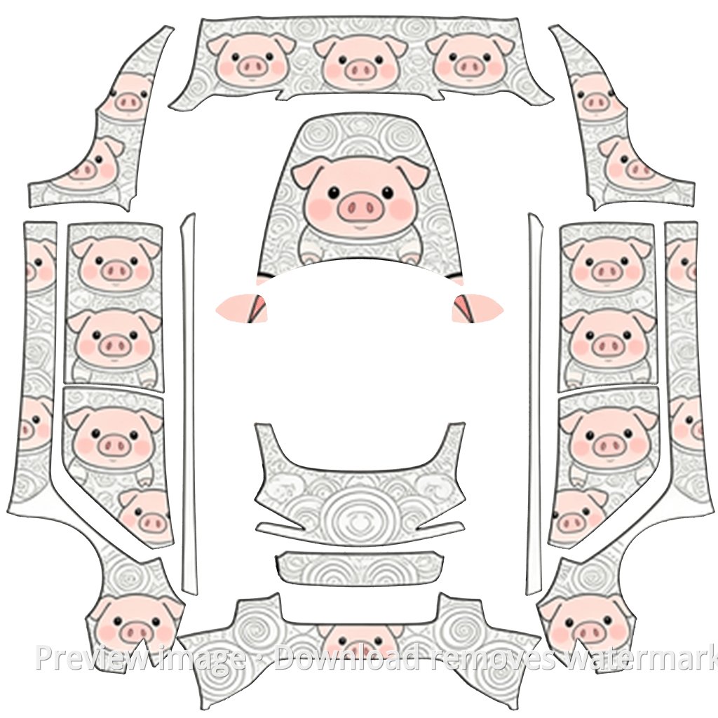 Little Gray Pig Theme - Model 3 (2024+) Standard & Premium