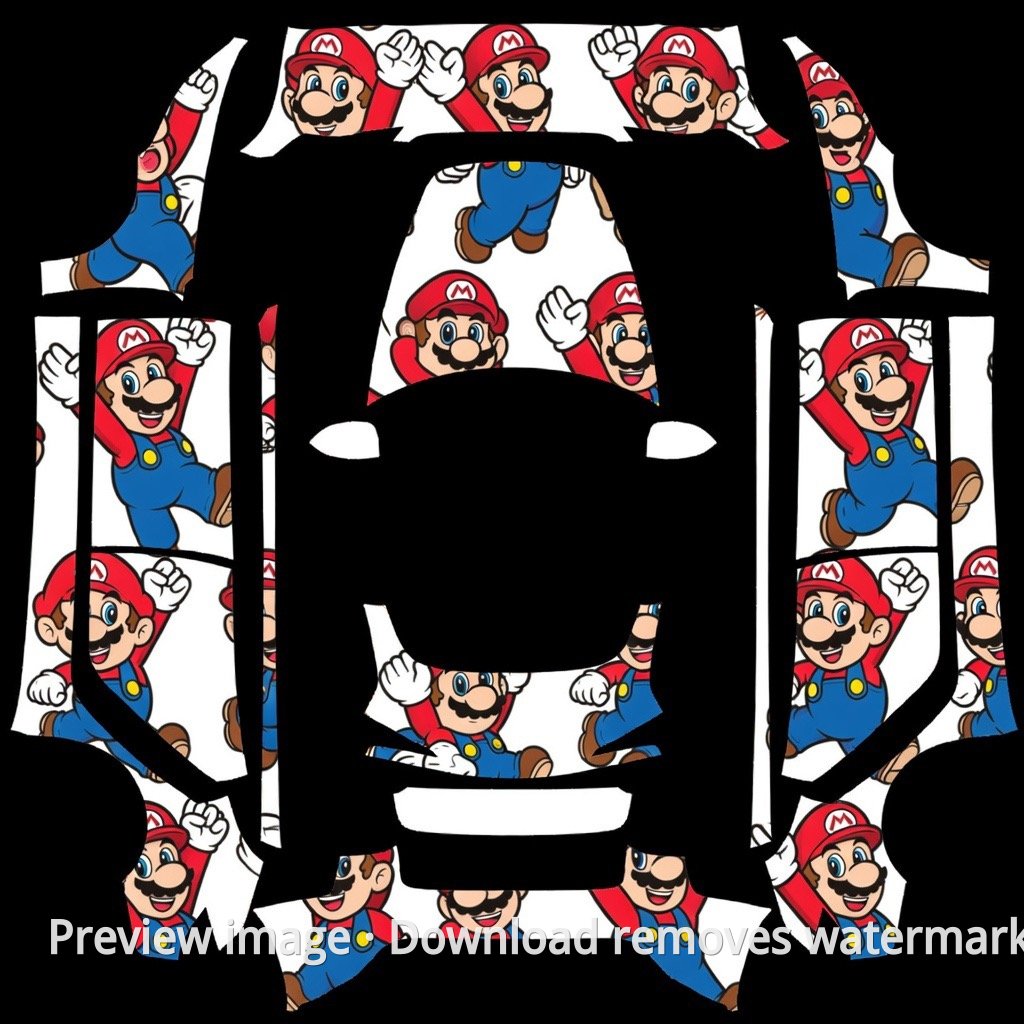 Model 3 (2024+) Standard & Premium Mario Boss Theme Wrap Template