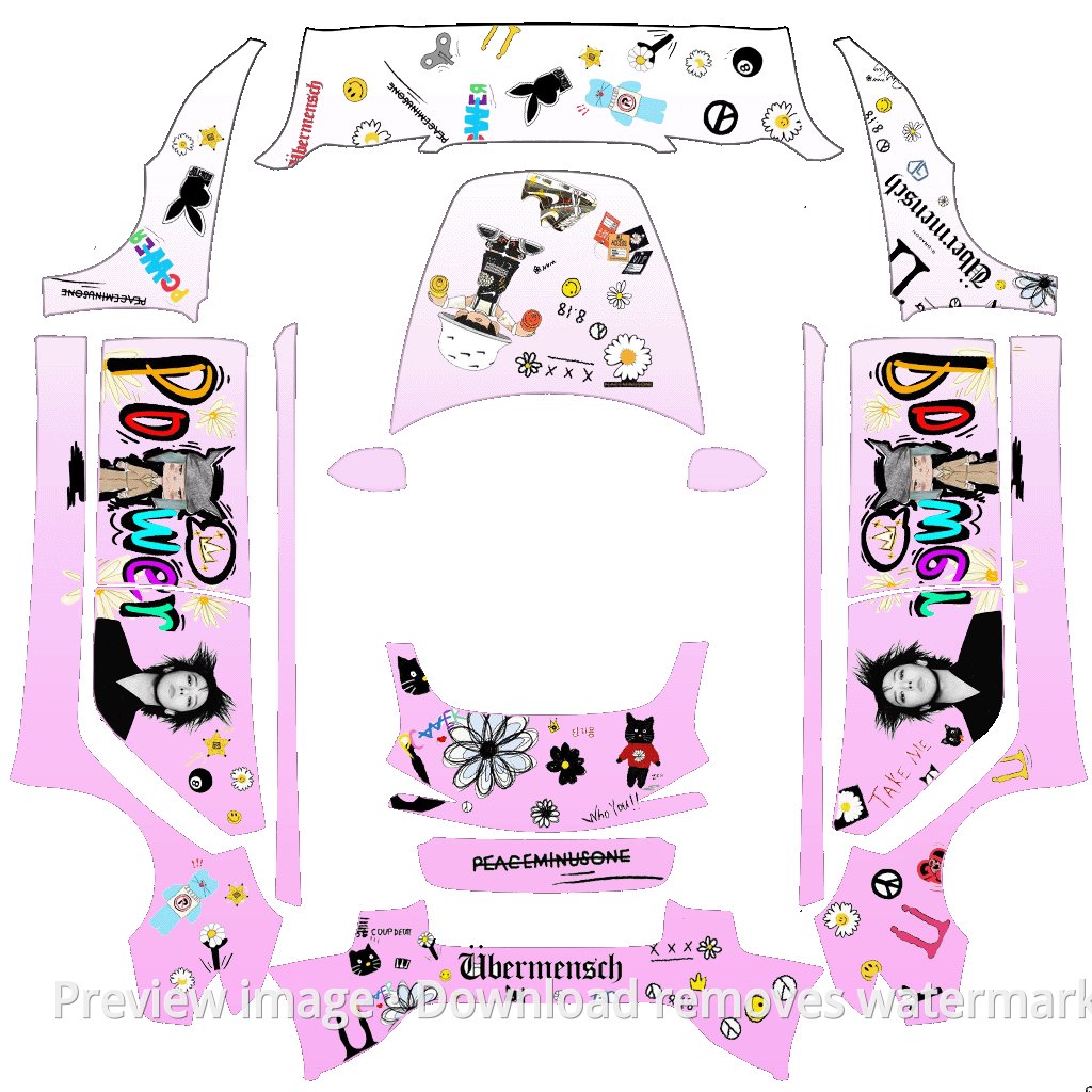 Model 3 (2024+) Standard & Premium GD G-Dragon Theme Wrap Template