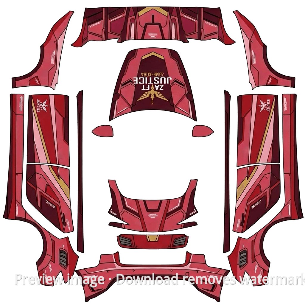 Seed-X09A Justice Gundam Series Livery - Model 3 (2024+) Standard & Premium