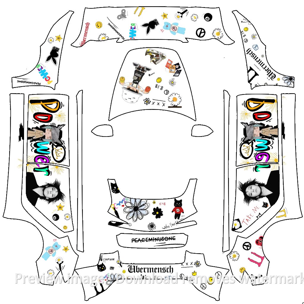 Model 3 (2024+) Standard & Premium G-Dragon Theme Wrap Template