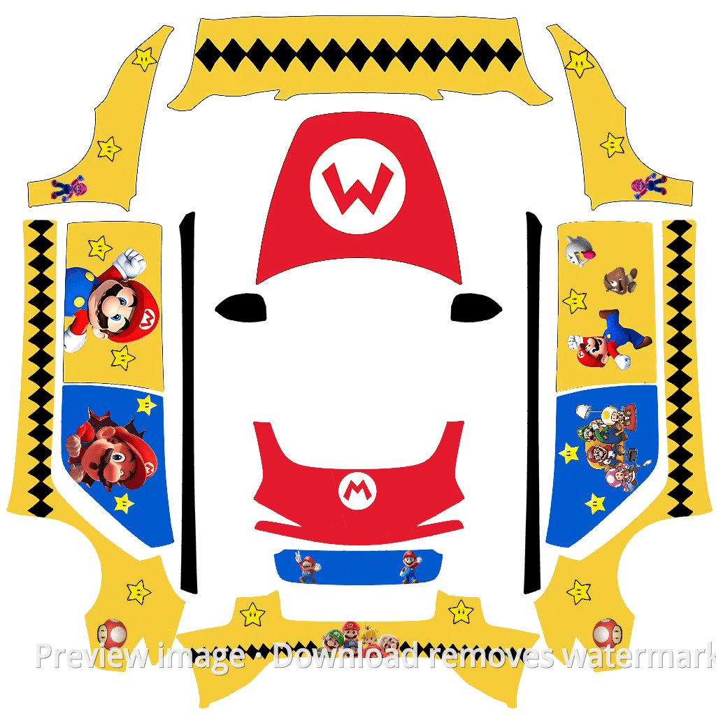 Super Mario Theme - Model 3 (2024+) Standard & Premium - Model 3 (2024+) Standard & Premium Tesla Paint Shop template