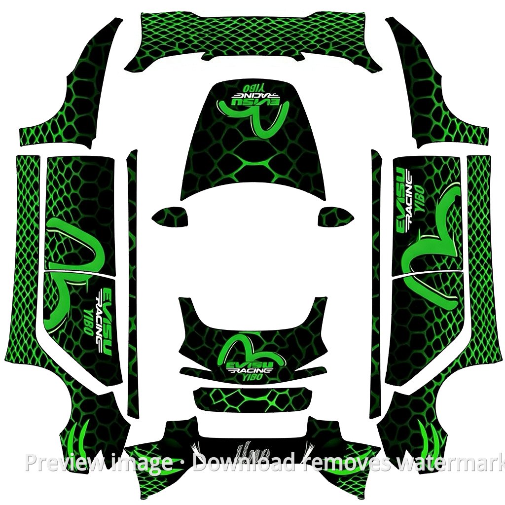 Green Serpent Armor Theme - Model 3 (2024+) Standard & Premium