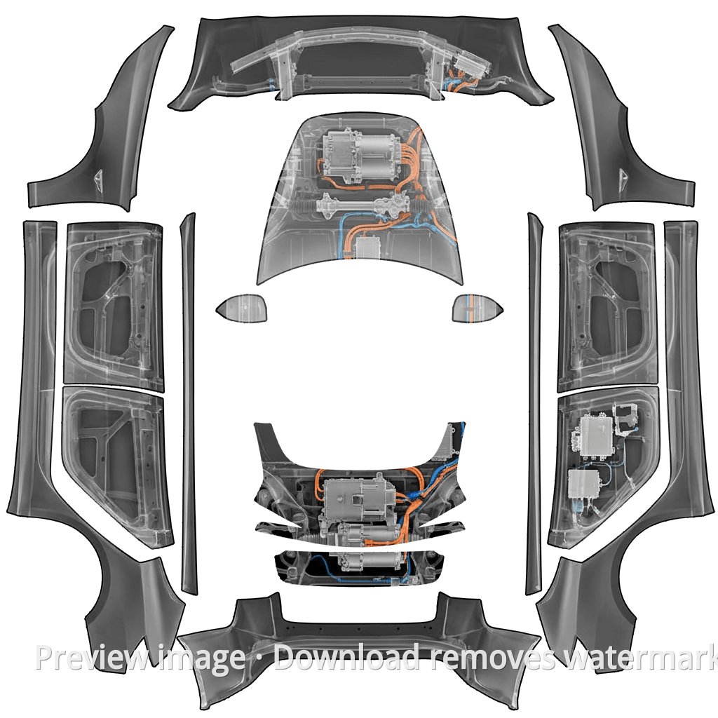 X-Ray Tesla Motor Theme - Model 3 (2024+) Standard & Premium