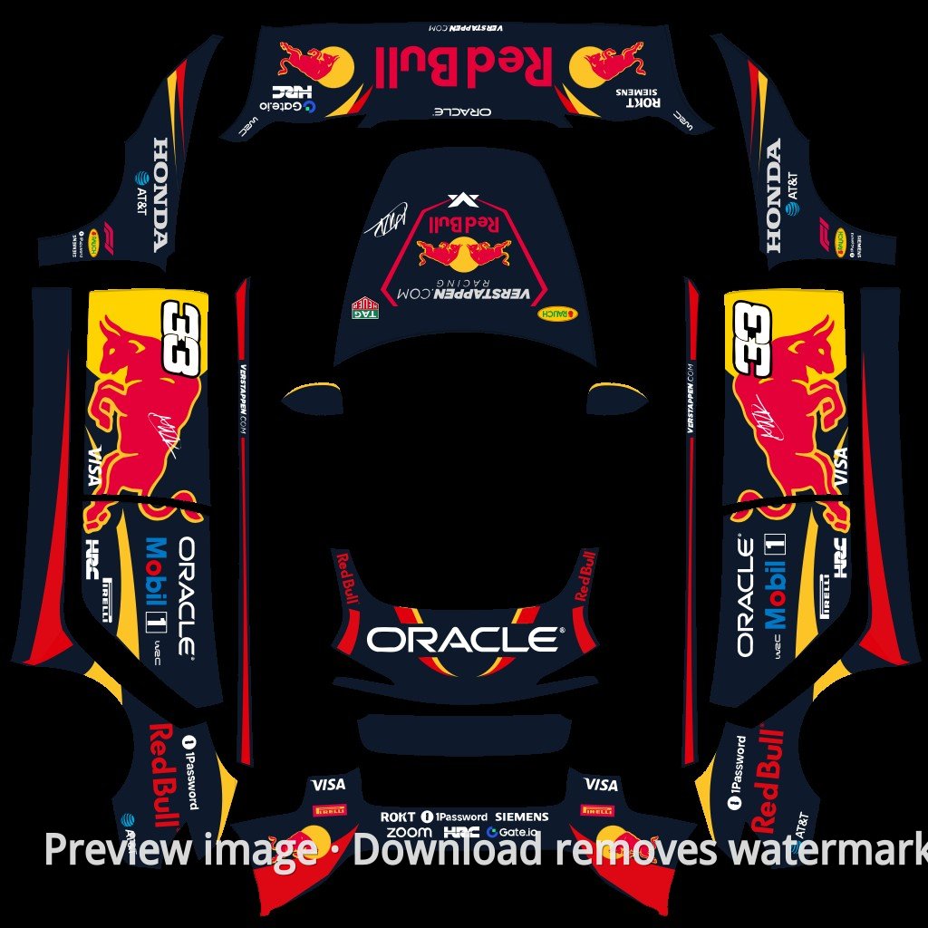 Model 3 (2024+) Standard & Premium Red Bull Theme Wrap Template