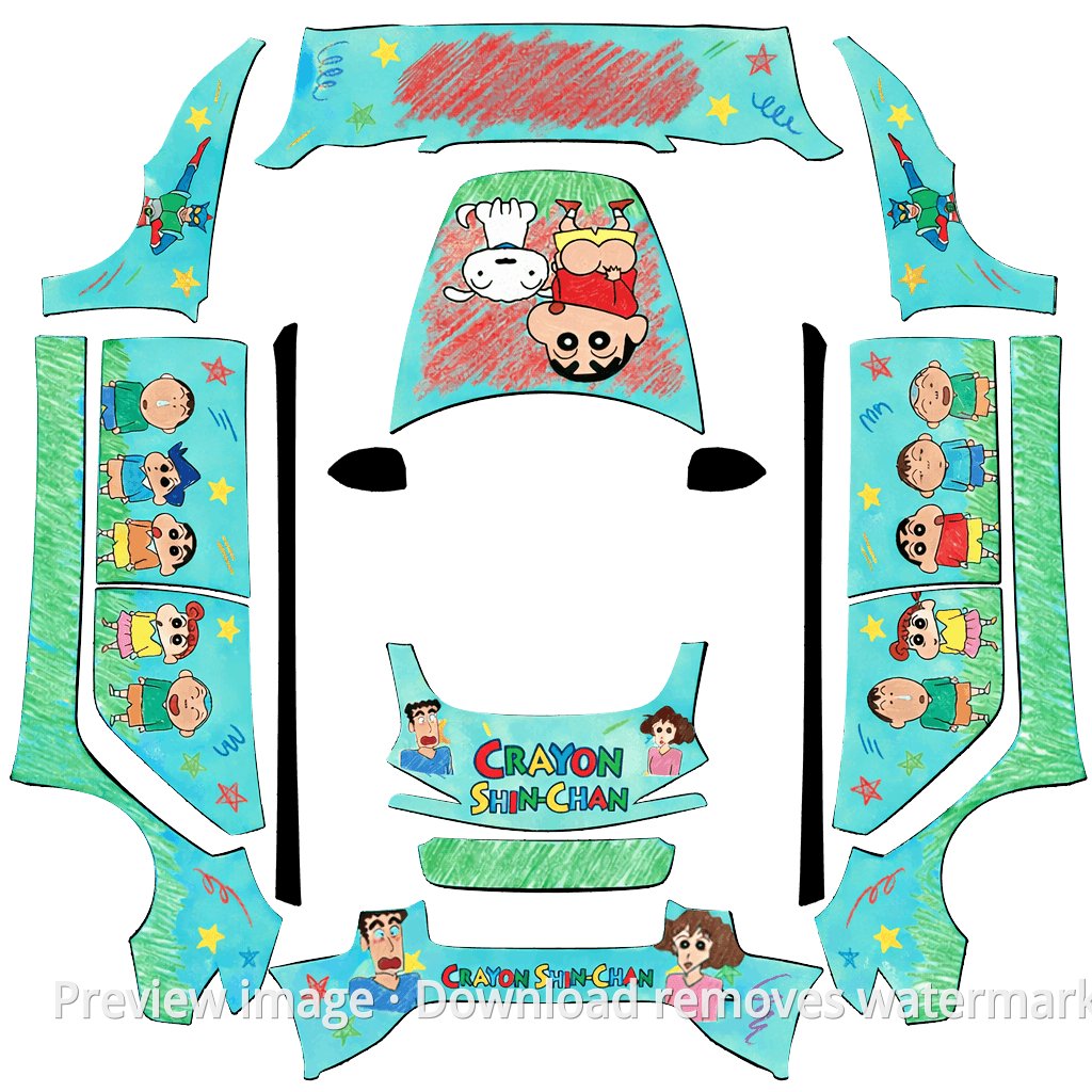 Hand-Drawn Crayon Shin-chan Wrap Design - Model 3 (2024+) Standard & Premium