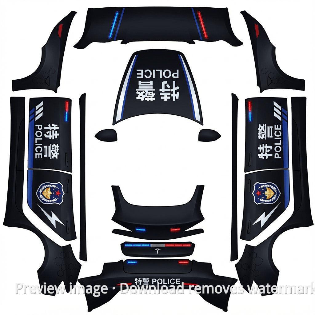 Model 3 (2024+) Standard & Premium SWAT Livery Wrap Template