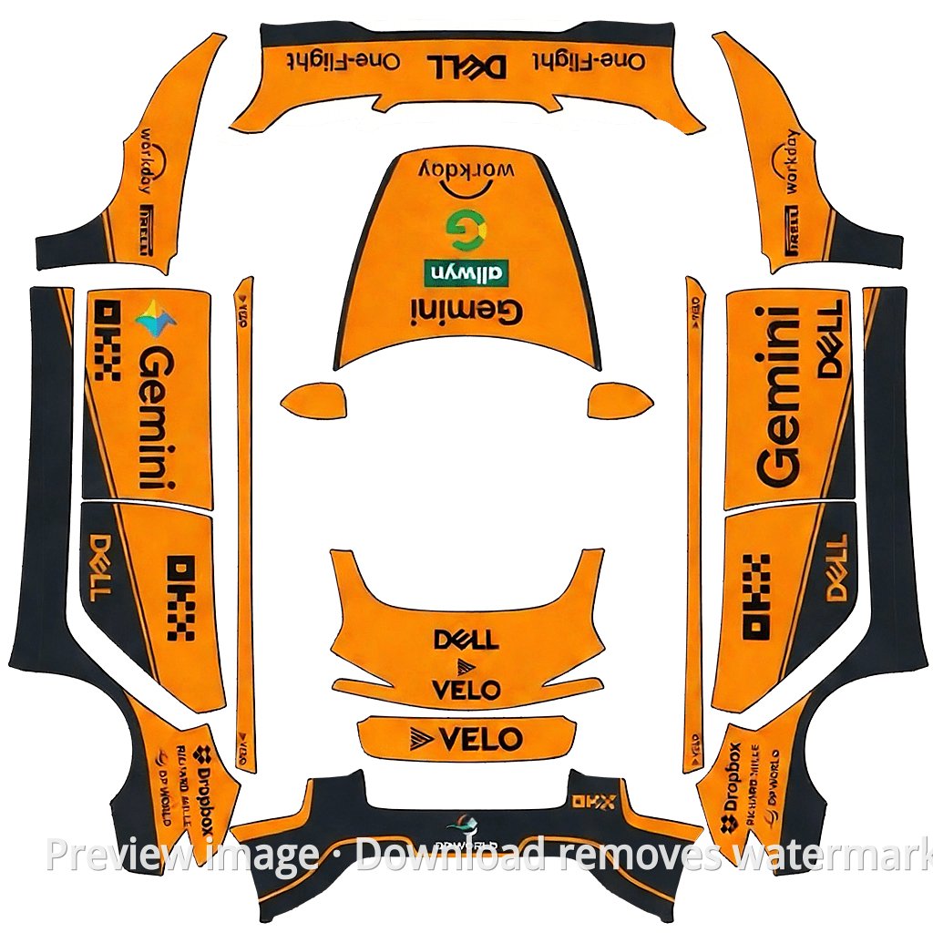 McLaren MCL40 Wrap - Model 3 (2024+) Standard & Premium