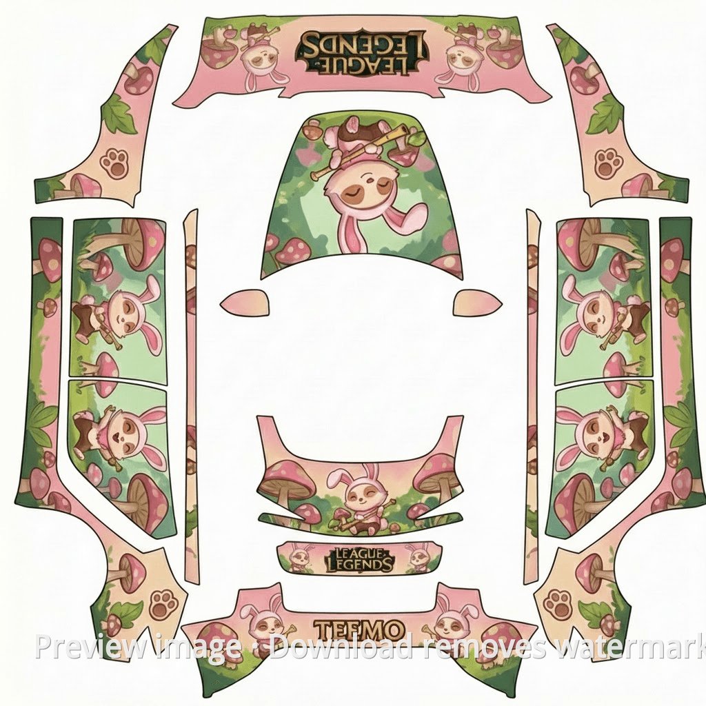 LoL Captain Teemo Model 3 Wrap Template