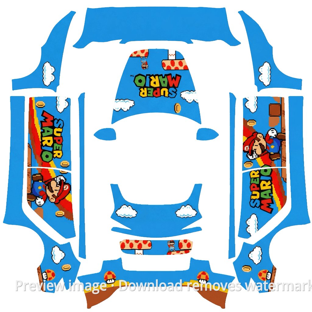 Refreshed Model 3 Mario PNG Template - Model 3 (2024+) Standard & Premium