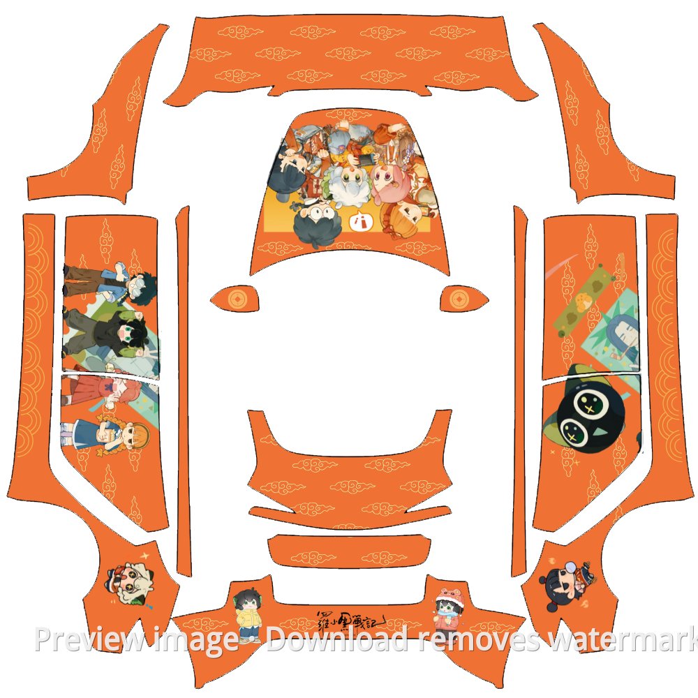 Model 3 (2024+) Standard & Premium Luo Xiaohei New Year Theme Wrap Template