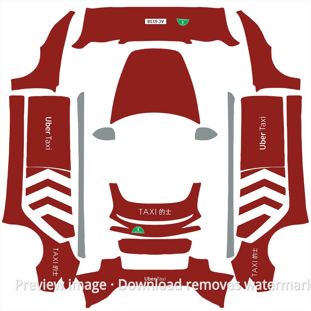 Hong Kong Taxi Theme - Model 3 (2024+) Standard & Premium