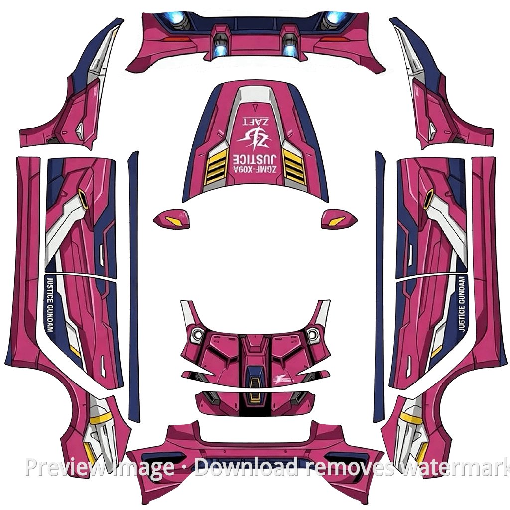 Seed-X09A Justice Gundam Series Wrap - Model 3 (2024+) Standard & Premium