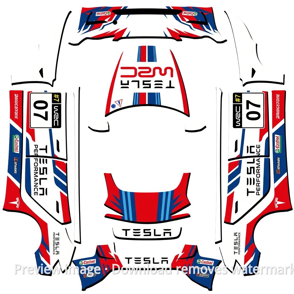 Tesla Racing Wrap - Model 3 (2024+) Standard & Premium