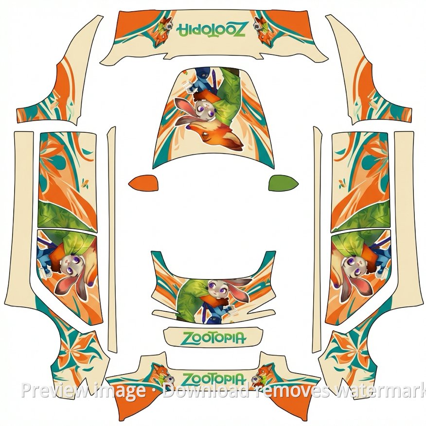 Zootopia Theme Model 3 Wrap Template