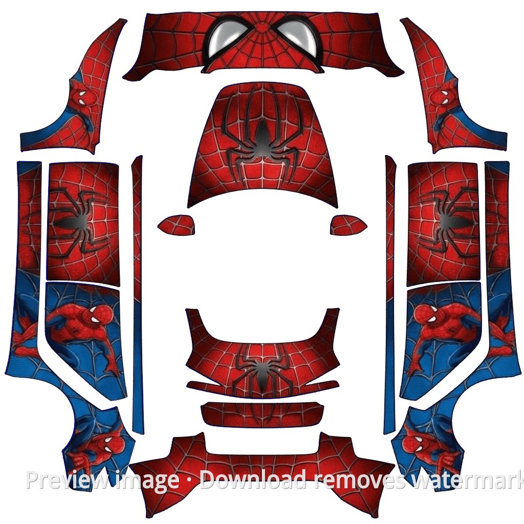 Model 3 (2024+) Standard & Premium Spider-Man Theme Wrap Template