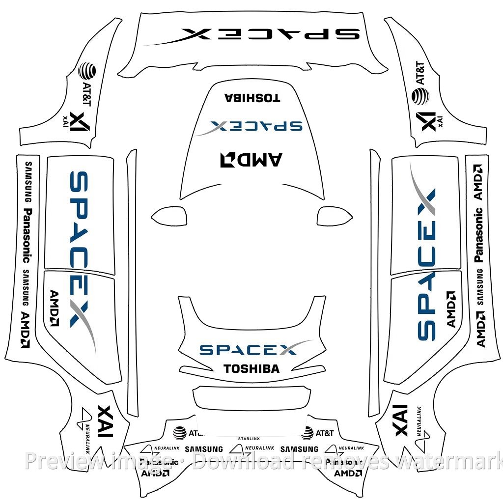 Model 3 (2024+) Standard & Premium Logo Decal Wrap Template