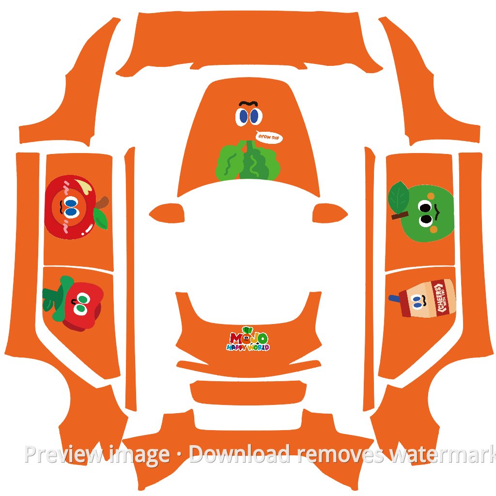 Orange Bubu Skin - Model 3 (2024+) Standard & Premium