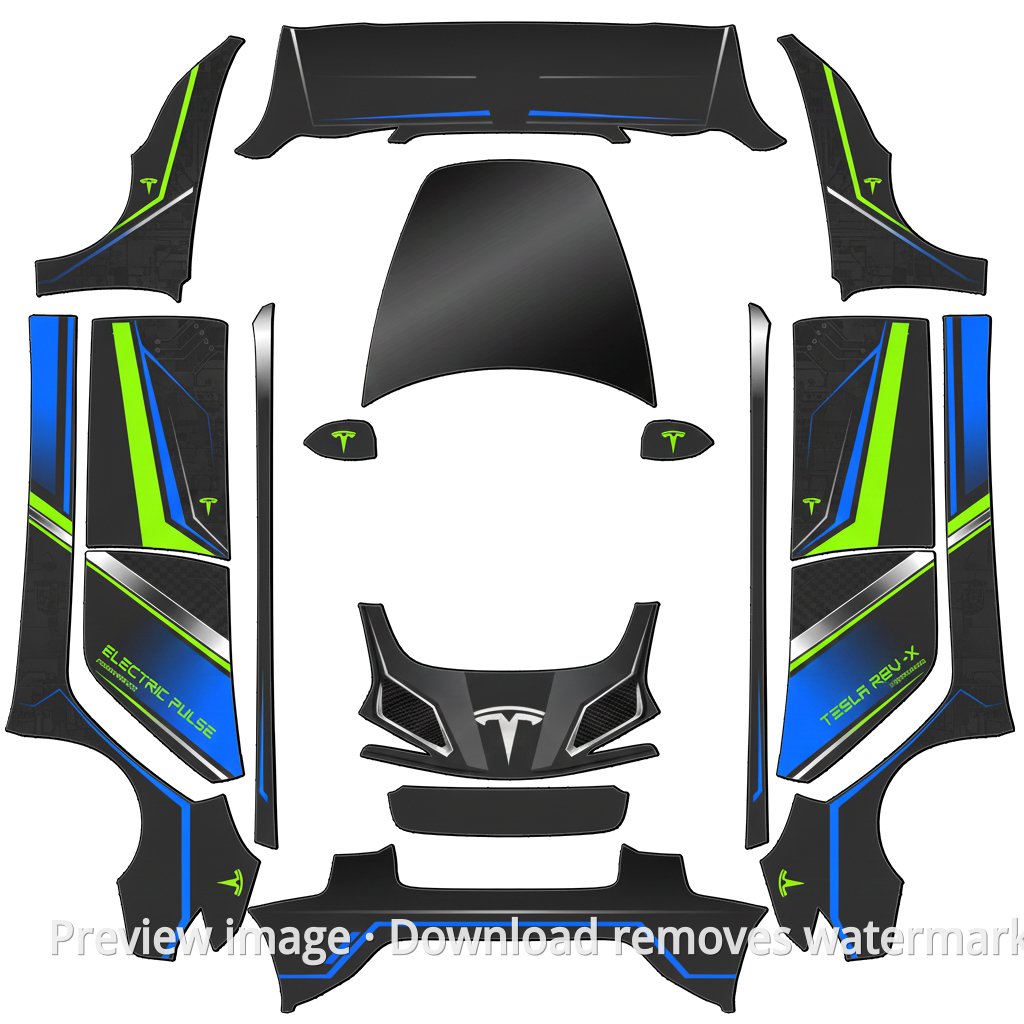 018 Model 3 Wrap Template
