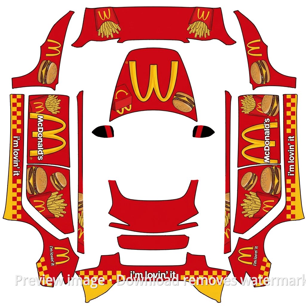 McDonald's Burger and Fries Theme - Model 3 (2024+) Standard & Premium