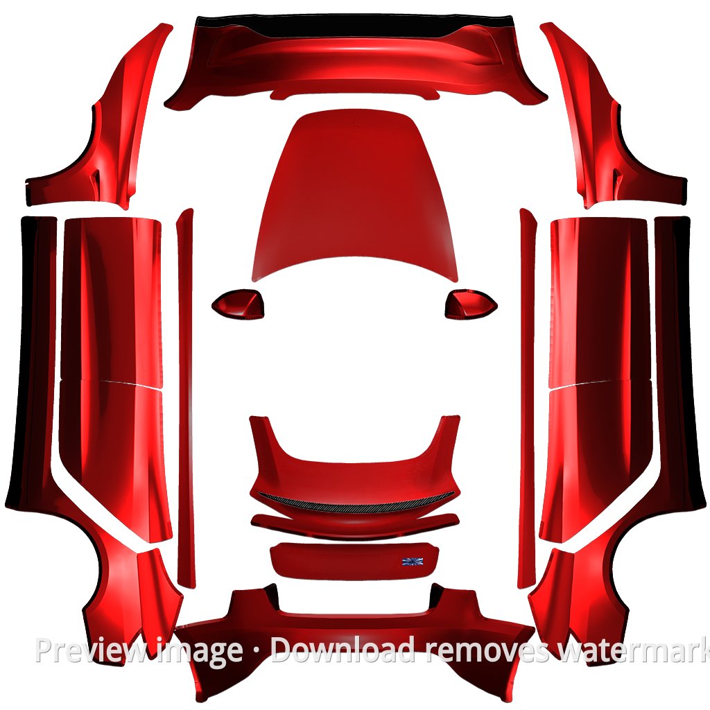 Refreshed Model 3P Flame Red Wrap Template