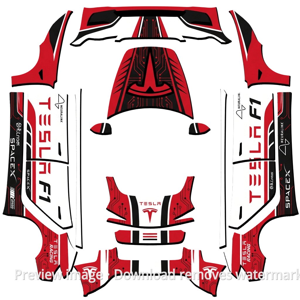 Tesla Racing Livery - Model 3 (2024+) Standard & Premium