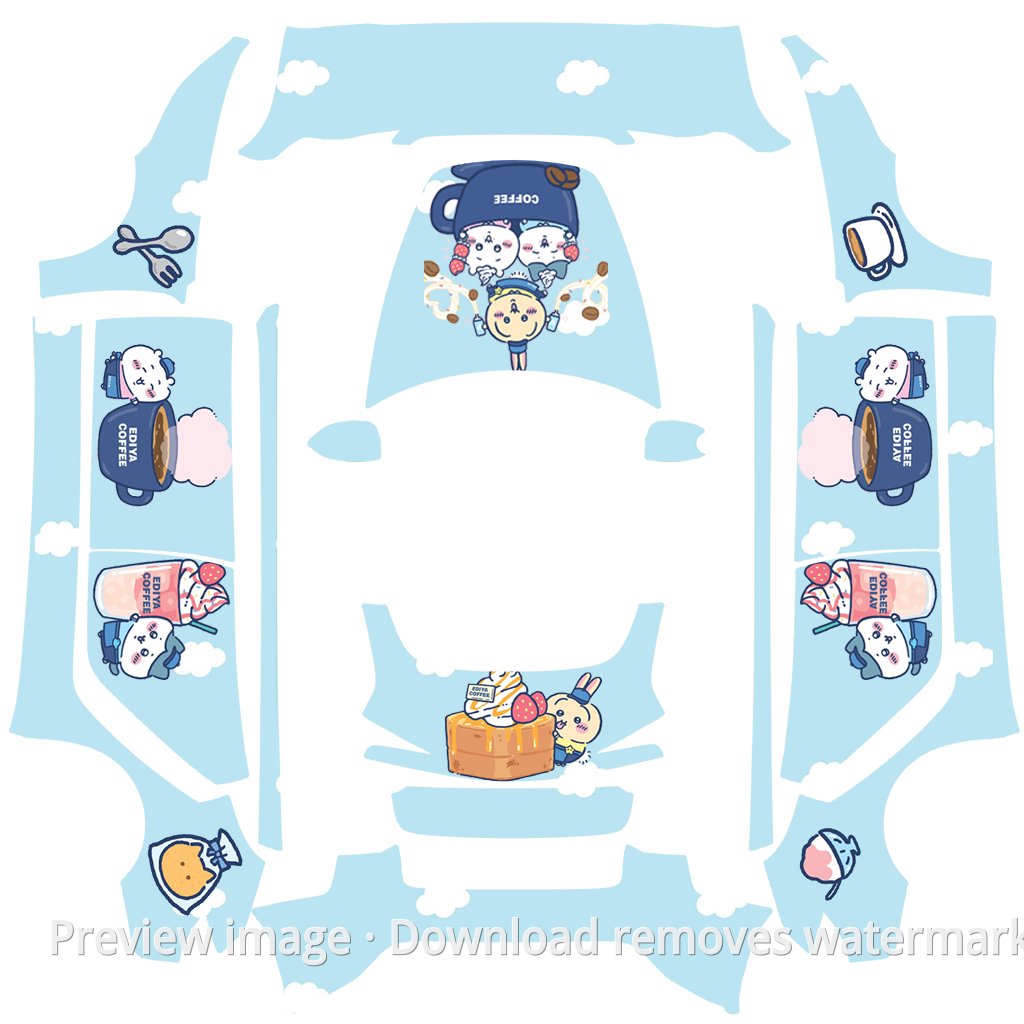 Chiikawa Food and Coffee Cute Theme - Model 3 (2024+) Standard & Premium